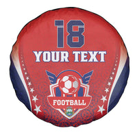 Custom Costa Rica Football Spare Tire Cover Los Ticos Sporty Style - Wonder Print Shop