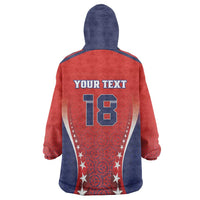 Custom Costa Rica Football Wearable Blanket Hoodie Los Ticos Sporty Style - Wonder Print Shop