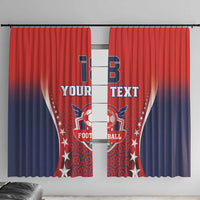 Custom Costa Rica Football Window Curtain Los Ticos Sporty Style - Wonder Print Shop