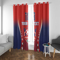Custom Costa Rica Football Window Curtain Los Ticos Sporty Style - Wonder Print Shop
