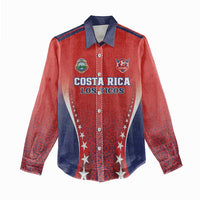 Custom Costa Rica Football Women Casual Shirt Los Ticos Sporty Style - Wonder Print Shop