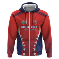 Custom Costa Rica Football Zip Hoodie Los Ticos Sporty Style - Wonder Print Shop