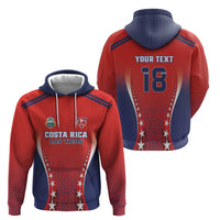 Custom Costa Rica Football Zip Hoodie Los Ticos Sporty Style - Wonder Print Shop