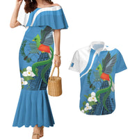 Guatemala Independence Day Couples Matching Mermaid Dress and Hawaiian Shirt Guatemalan Quetzal Libre Crezca Fecundo - Wonder Print Shop