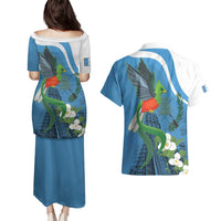 Guatemala Independence Day Couples Matching Puletasi and Hawaiian Shirt Guatemalan Quetzal Libre Crezca Fecundo - Wonder Print Shop