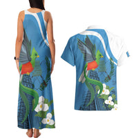 Guatemala Independence Day Couples Matching Tank Maxi Dress and Hawaiian Shirt Guatemalan Quetzal Libre Crezca Fecundo - Wonder Print Shop