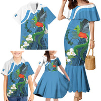 Guatemala Independence Day Family Matching Mermaid Dress and Hawaiian Shirt Guatemalan Quetzal Libre Crezca Fecundo - Wonder Print Shop