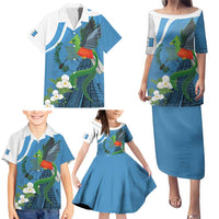 Guatemala Independence Day Family Matching Puletasi and Hawaiian Shirt Guatemalan Quetzal Libre Crezca Fecundo - Wonder Print Shop