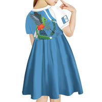 Guatemala Independence Day Kid Short Sleeve Dress Guatemalan Quetzal Libre Crezca Fecundo - Wonder Print Shop