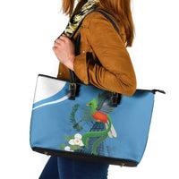 Guatemala Independence Day Leather Tote Bag Guatemalan Quetzal Libre Crezca Fecundo - Wonder Print Shop