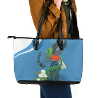 Guatemala Independence Day Leather Tote Bag Guatemalan Quetzal Libre Crezca Fecundo - Wonder Print Shop