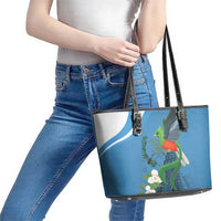 Guatemala Independence Day Leather Tote Bag Guatemalan Quetzal Libre Crezca Fecundo - Wonder Print Shop