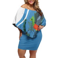 Guatemala Independence Day Off Shoulder Short Dress Guatemalan Quetzal Libre Crezca Fecundo - Wonder Print Shop
