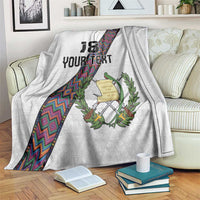 Custom Guatemala Football Blanket Los Chapines White Version - Wonder Print Shop