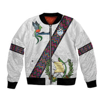 Custom Guatemala Football Bomber Jacket Los Chapines White Version - Wonder Print Shop