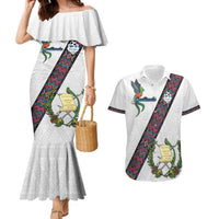 Custom Guatemala Football Couples Matching Mermaid Dress and Hawaiian Shirt Los Chapines White Version - Wonder Print Shop