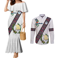 Custom Guatemala Football Couples Matching Mermaid Dress and Long Sleeve Button Shirt Los Chapines White Version - Wonder Print Shop