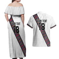 Custom Guatemala Football Couples Matching Off Shoulder Maxi Dress and Hawaiian Shirt Los Chapines White Version - Wonder Print Shop