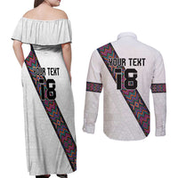 Custom Guatemala Football Couples Matching Off Shoulder Maxi Dress and Long Sleeve Button Shirt Los Chapines White Version - Wonder Print Shop