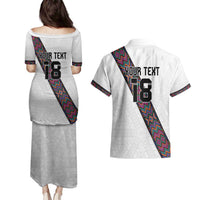 Custom Guatemala Football Couples Matching Puletasi and Hawaiian Shirt Los Chapines White Version - Wonder Print Shop