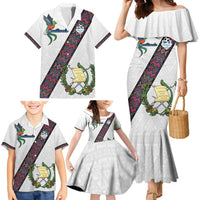 Custom Guatemala Football Family Matching Mermaid Dress and Hawaiian Shirt Los Chapines White Version - Wonder Print Shop