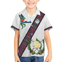 Custom Guatemala Football Kid Hawaiian Shirt Los Chapines White Version - Wonder Print Shop