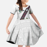 Custom Guatemala Football Kid Short Sleeve Dress Los Chapines White Version - Wonder Print Shop