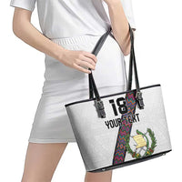 Custom Guatemala Football Leather Tote Bag Los Chapines White Version - Wonder Print Shop