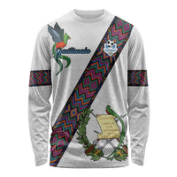 Custom Guatemala Football Long Sleeve Shirt Los Chapines White Version - Wonder Print Shop