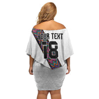 Custom Guatemala Football Off Shoulder Short Dress Los Chapines White Version - Wonder Print Shop