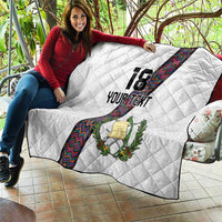 Custom Guatemala Football Quilt Los Chapines White Version - Wonder Print Shop