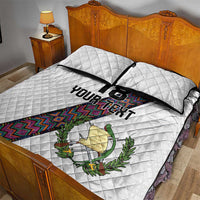 Custom Guatemala Football Quilt Bed Set Los Chapines White Version - Wonder Print Shop