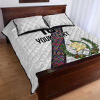 Custom Guatemala Football Quilt Bed Set Los Chapines White Version - Wonder Print Shop