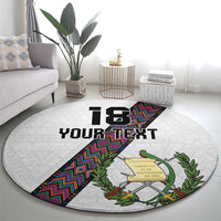 Custom Guatemala Football Round Carpet Los Chapines White Version - Wonder Print Shop