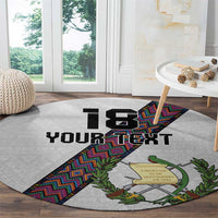 Custom Guatemala Football Round Carpet Los Chapines White Version - Wonder Print Shop