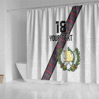 Custom Guatemala Football Shower Curtain Los Chapines White Version - Wonder Print Shop