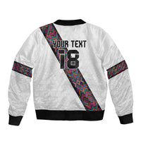 Custom Guatemala Football Sleeve Zip Bomber Jacket Los Chapines White Version - Wonder Print Shop