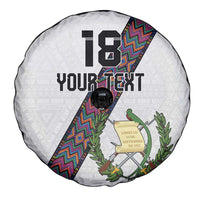 Custom Guatemala Football Spare Tire Cover Los Chapines White Version - Wonder Print Shop