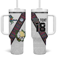Custom Guatemala Football Tumbler With Handle Los Chapines White Version - Wonder Print Shop