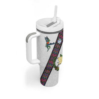 Custom Guatemala Football Tumbler With Handle Los Chapines White Version - Wonder Print Shop