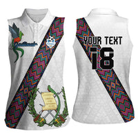 Custom Guatemala Football Women Sleeveless Polo Shirt Los Chapines White Version - Wonder Print Shop