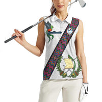 Custom Guatemala Football Women Sleeveless Polo Shirt Los Chapines White Version - Wonder Print Shop