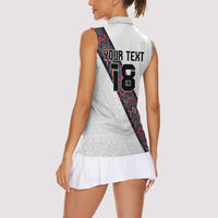 Custom Guatemala Football Women Sleeveless Polo Shirt Los Chapines White Version - Wonder Print Shop