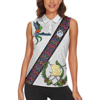 Custom Guatemala Football Women Sleeveless Polo Shirt Los Chapines White Version - Wonder Print Shop