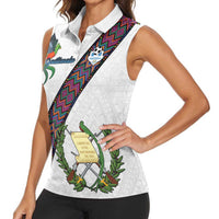 Custom Guatemala Football Women Sleeveless Polo Shirt Los Chapines White Version - Wonder Print Shop