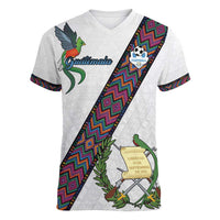 Custom Guatemala Football Women V-Neck T-Shirt Los Chapines White Version - Wonder Print Shop