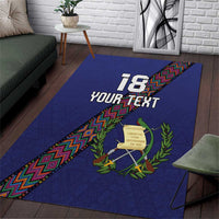 Custom Guatemala Football Area Rug Los Chapines Blue Version - Wonder Print Shop
