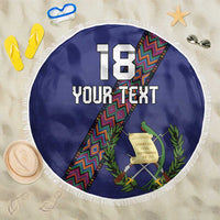Custom Guatemala Football Beach Blanket Los Chapines Blue Version - Wonder Print Shop