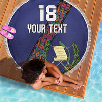 Custom Guatemala Football Beach Blanket Los Chapines Blue Version - Wonder Print Shop