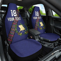 Custom Guatemala Football Car Seat Cover Los Chapines Blue Version - Wonder Print Shop